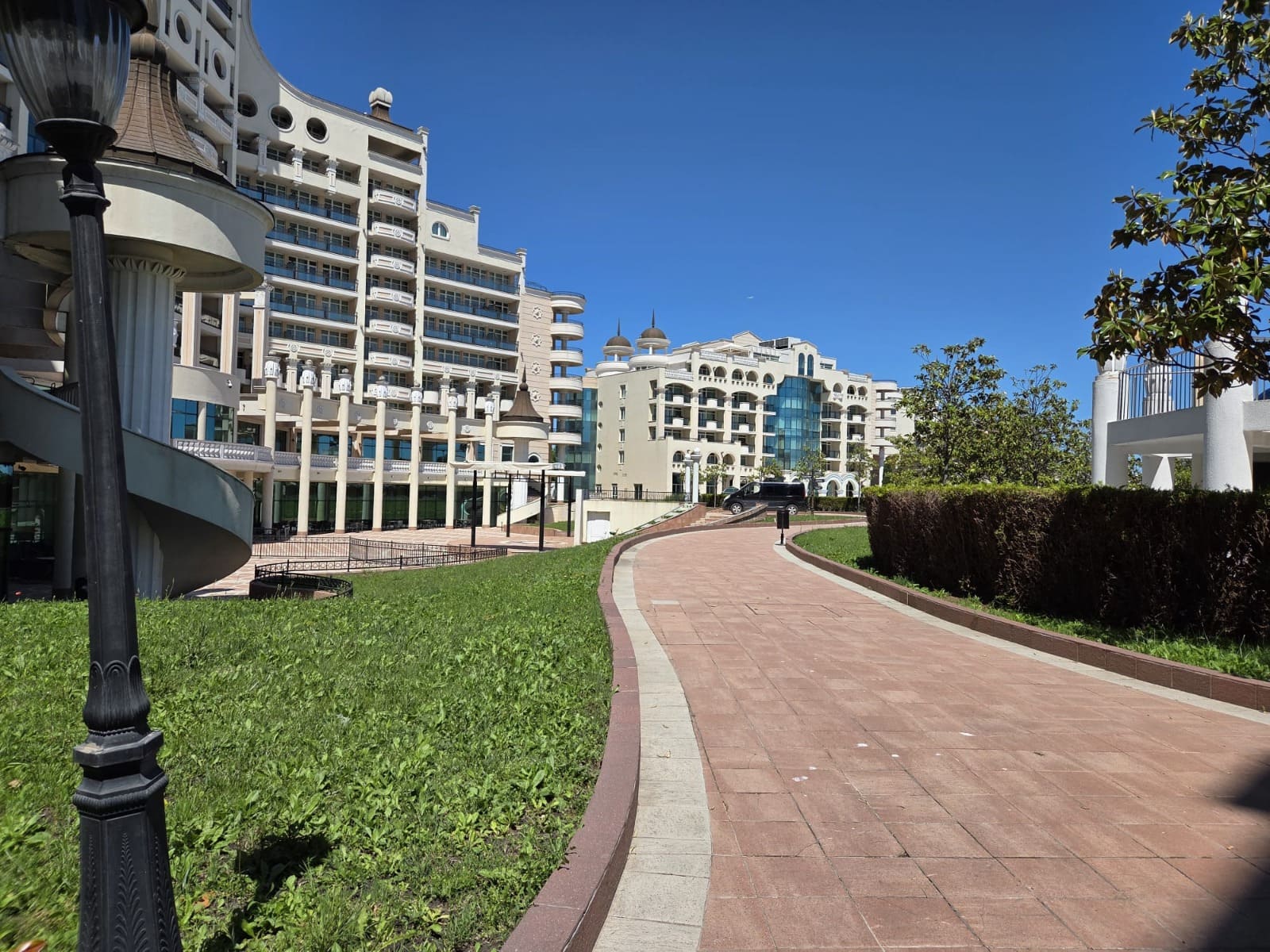 Resort walkway and greenery
